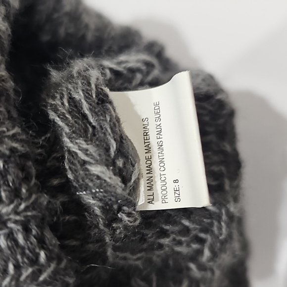 Muk Luks Black and Gray Winter Boots with Chunky Knit Style - Picture 10 of 11